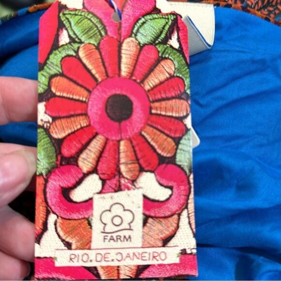 FARM Rio Green and Orange Wrap Dress with V-Neck - Picture 12 of 12